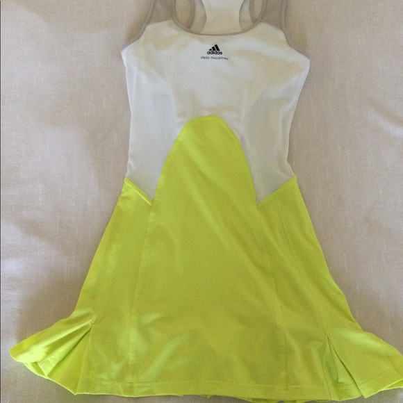 Adidas Stella McCartney Barricade Tennis Dress Sz 36 RunYellow/Powder White - Picture 7 of 13